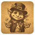 Happy Leprechaun Cork Coaster – St Patrick’s Day Irish Shamrock Drink Coaster