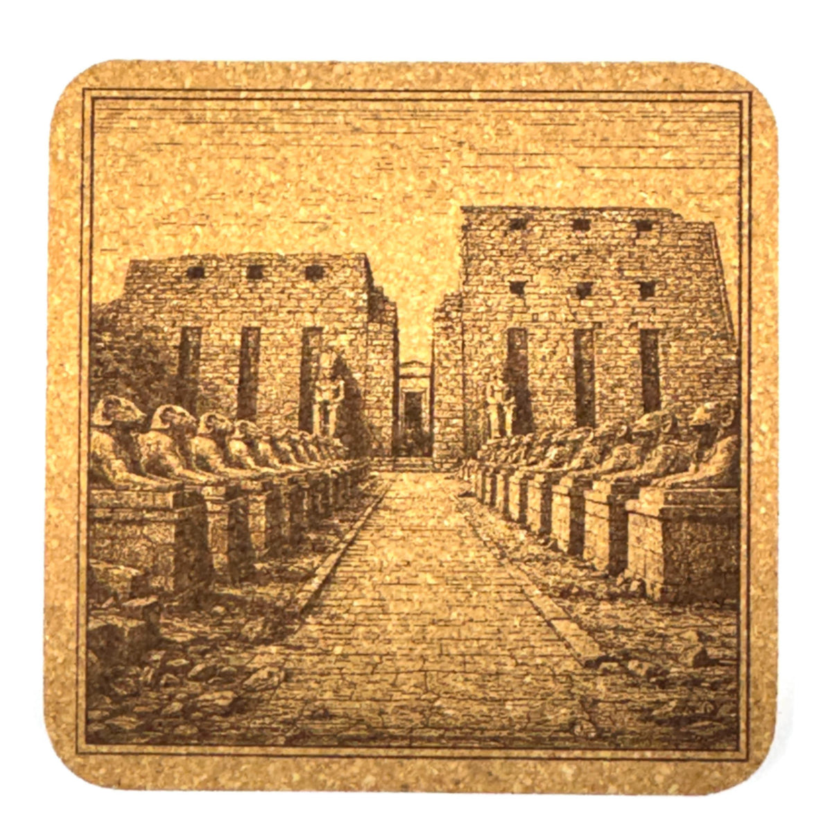 Karnak Temple Coaster – Avenue of Sphinx Statues Egypt Engraved Art