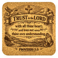 Trust in the Lord Proverbs 3:5 Cork Coaster Christian Faith Scripture Gift