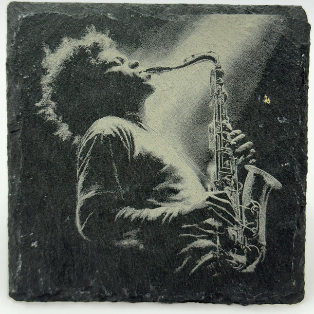 Jazz & Blues Saxophonist – Live Performance Slate Coaster