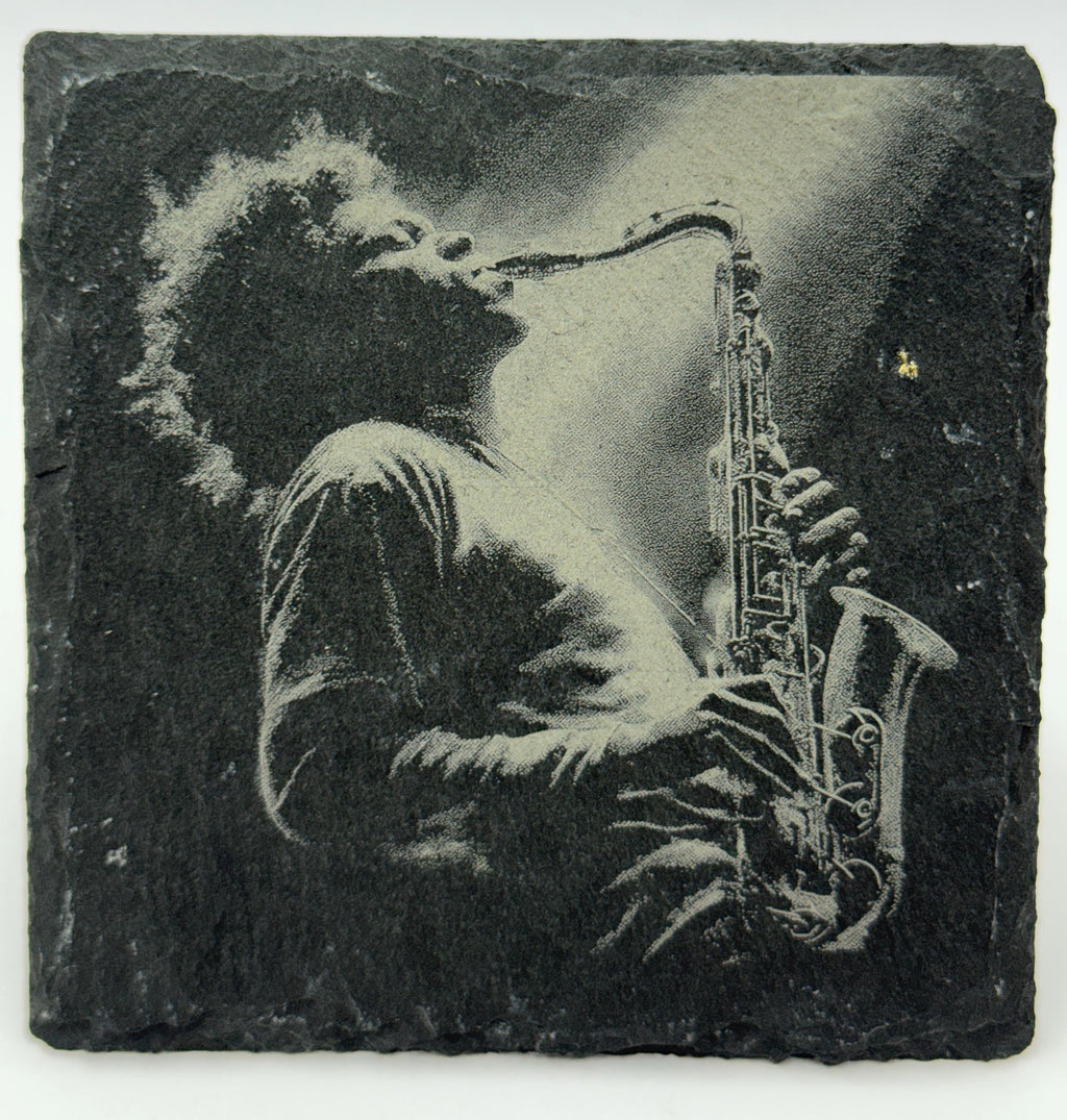 Jazz & Blues Saxophonist – Live Performance Slate Coaster