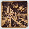 European Coastal Promenade Cork Coaster – Seaside City Scene