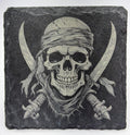 Pirate Skull and Crossed Blades – Slate Coaster