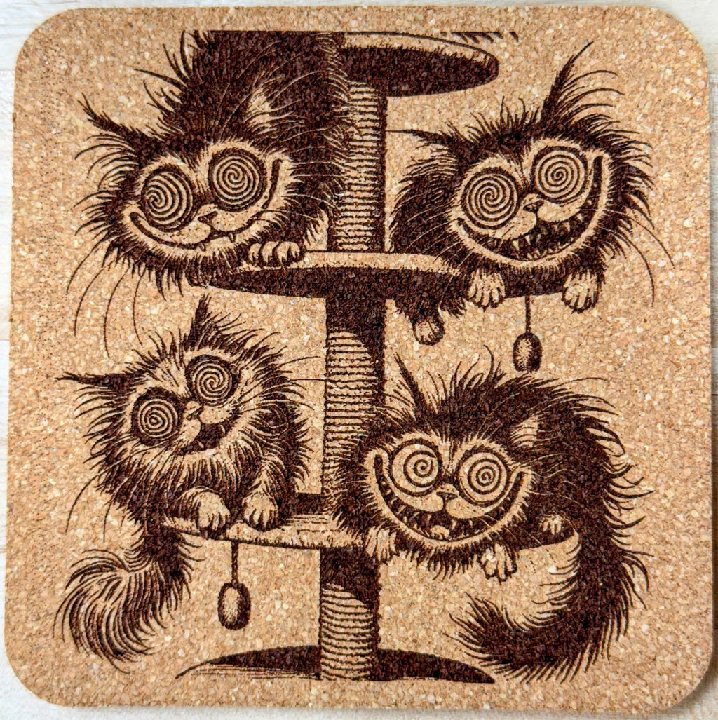 Catnip Cats – Scratching Tree Cheshire Chaos Coaster