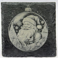 Cheerful Santa Christmas Ornament Slate Coaster – Festive Holiday Fun