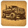 Big Tires, Big Attitude – Mud Slingin’ Lifted Truck Cork Coaster