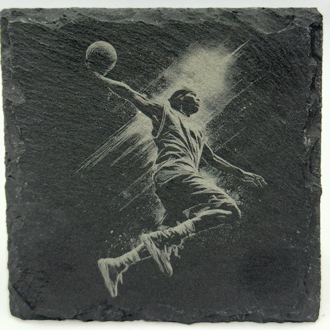Basketball Dunk Takeoff – Slate Coaster