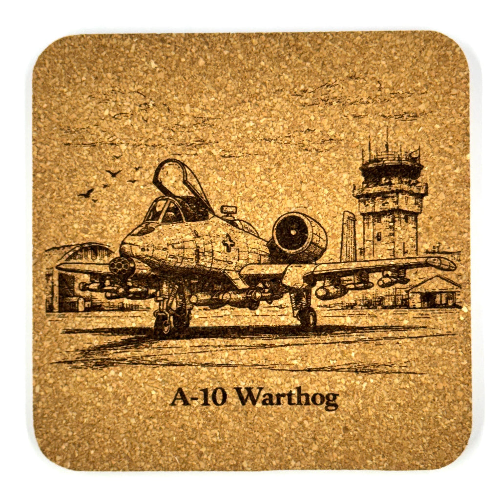 A-10 Warthog Cork Coaster Military Aviation Art