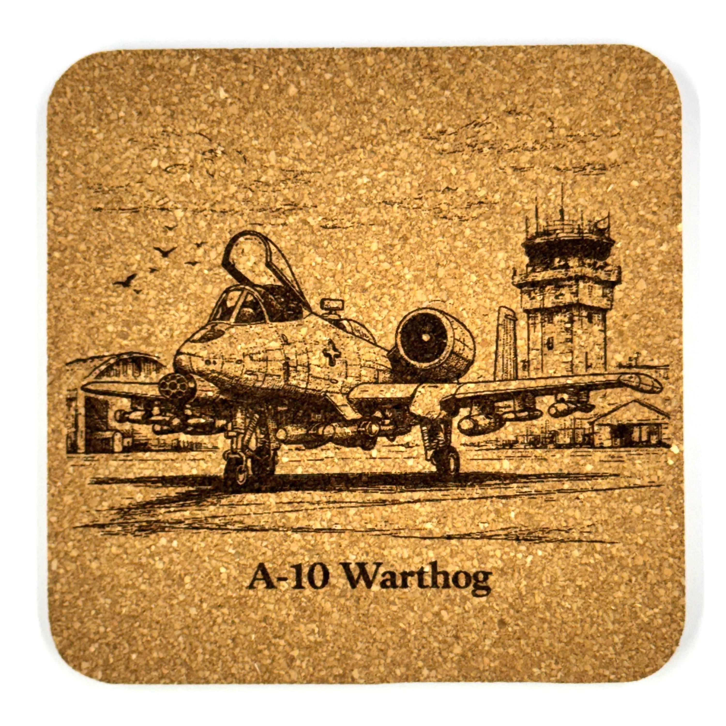 A-10 Warthog Cork Coaster Military Aviation Art