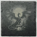 Moonlit Forest Dragon Slate Coaster – Fantasy Dragon Night Scene