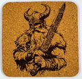 Viking Warrior with Sword – Cork Coaster
