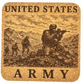 Army Soldier Patrol Cork Coaster, Mountain Infantry Scene