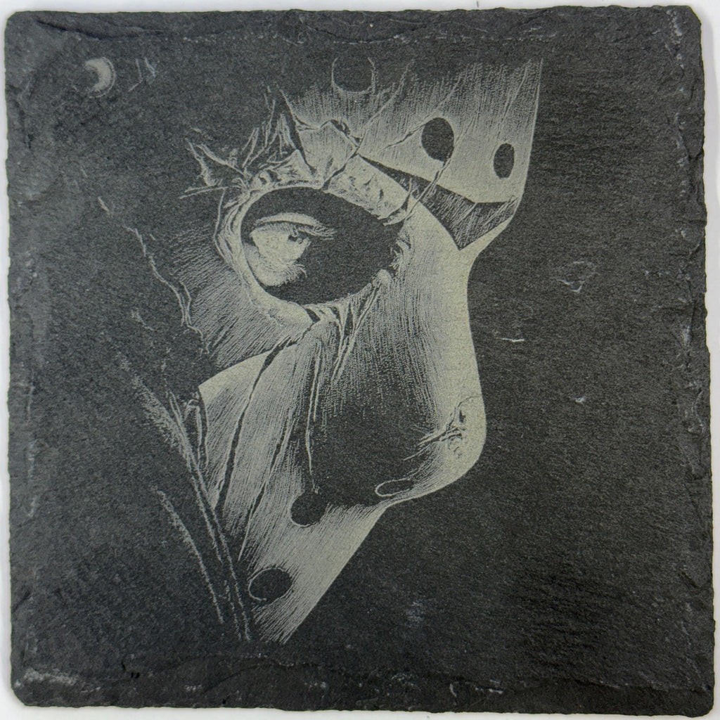 Masked Camp Slasher Slate Coaster – Classic Horror Art