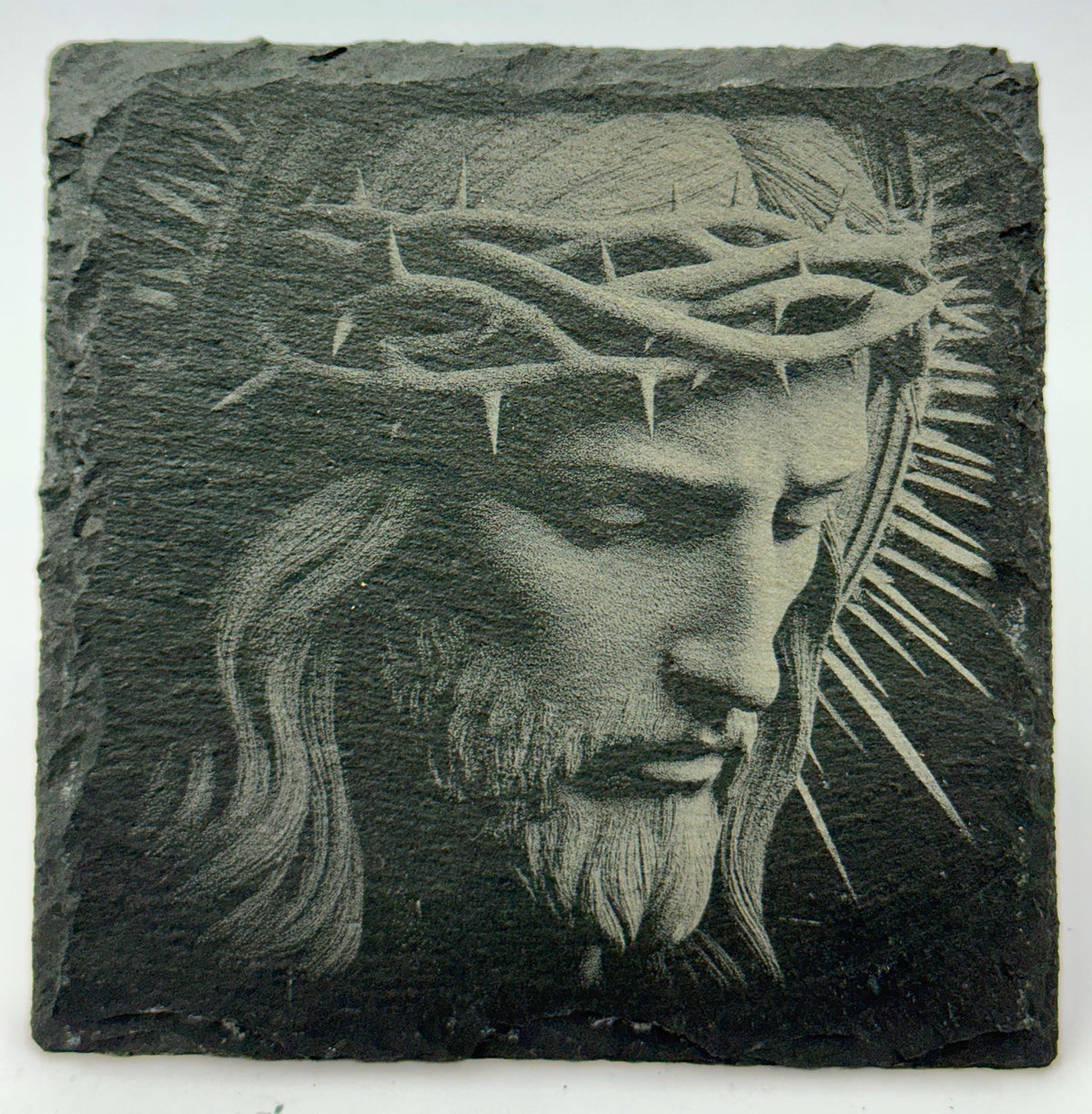Jesus Crown of Thorns Slate Coaster – Sacred Christian Art