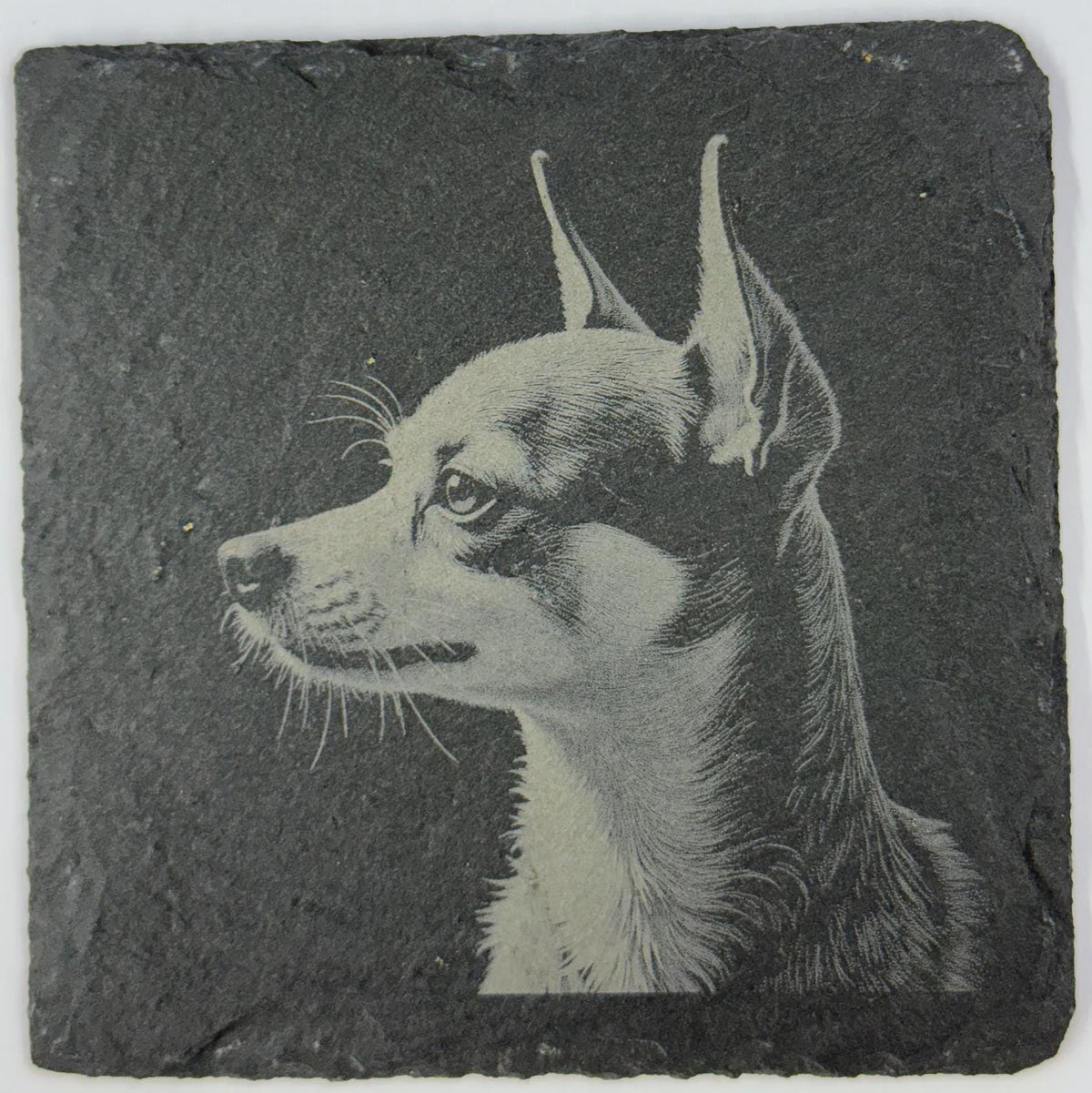 Small Chihuahua Dog – Natural Slate Coaster