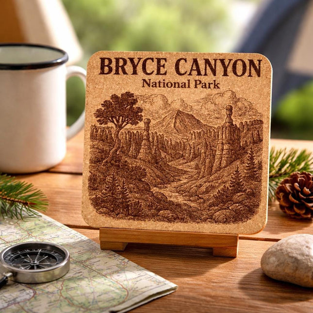 Bryce Canyon National Park Cork Coaster – Utah Hoodoos Landscape Art