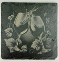 Wine Glasses Slate Coaster – Celebration Table Decor