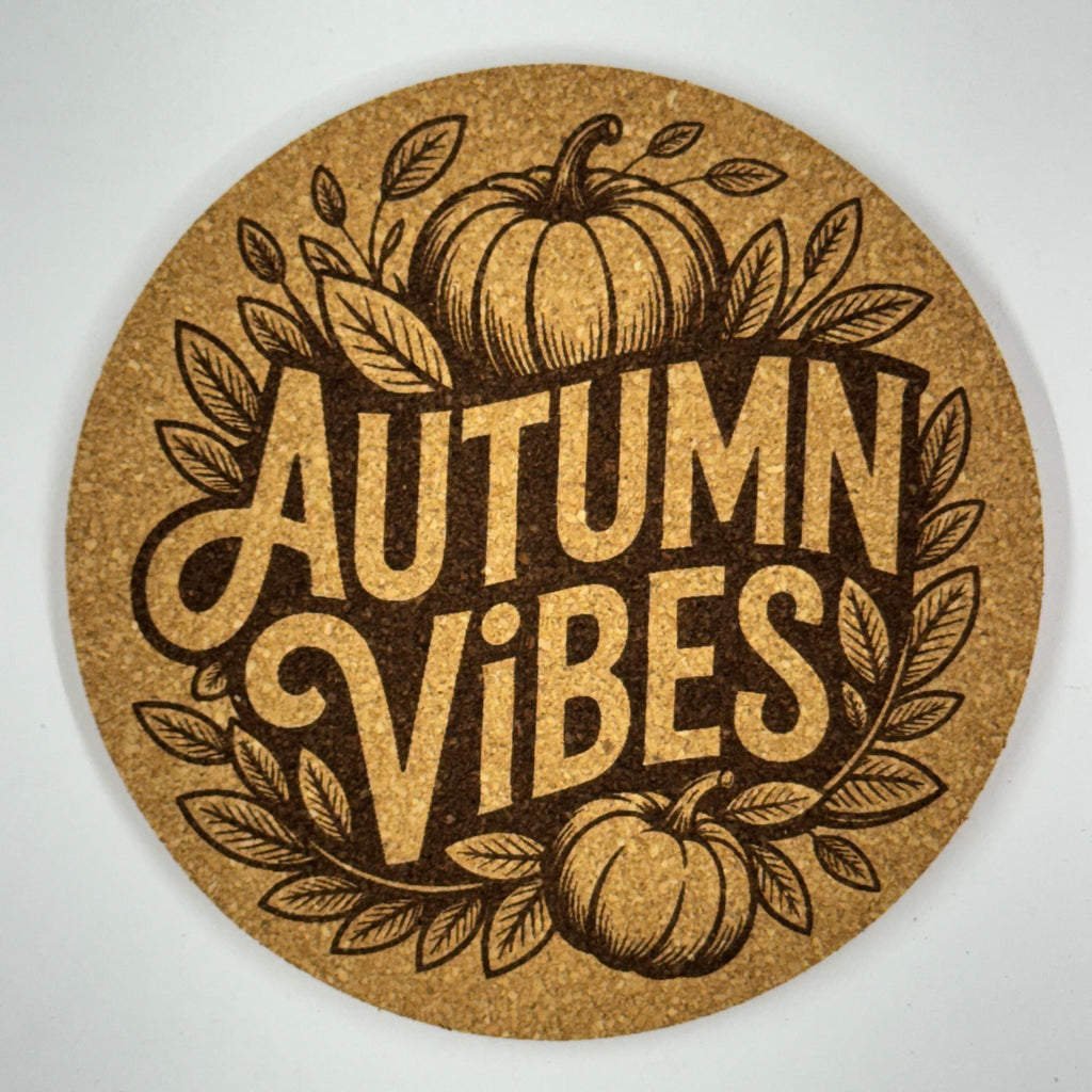 Cozy Autumn Vibes Fall Cork Coaster