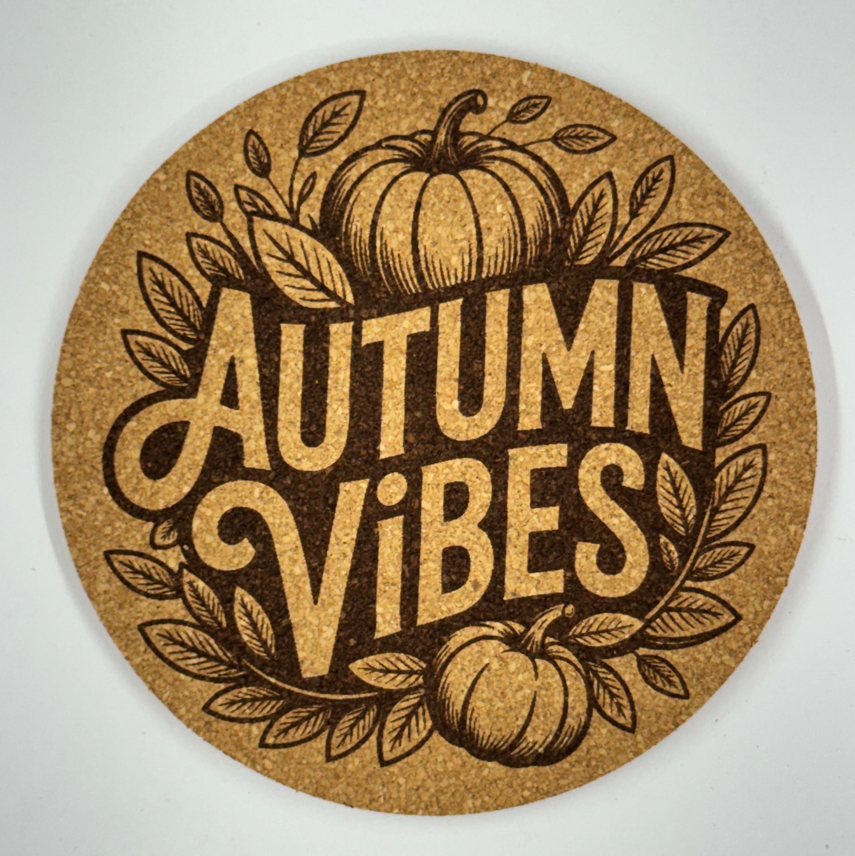 Cozy Autumn Vibes Fall Cork Coaster