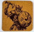 Viking with Shield and Axe – Cork Coaster