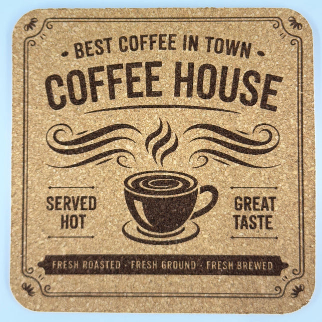 Best in Town Coffee House Square Cork Coaster