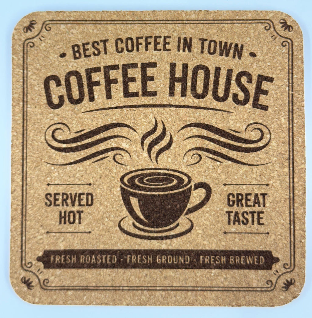 Best in Town Coffee House Square Cork Coaster