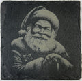 Vintage Santa with Cane Slate Coaster – Classic Old World Christmas Art