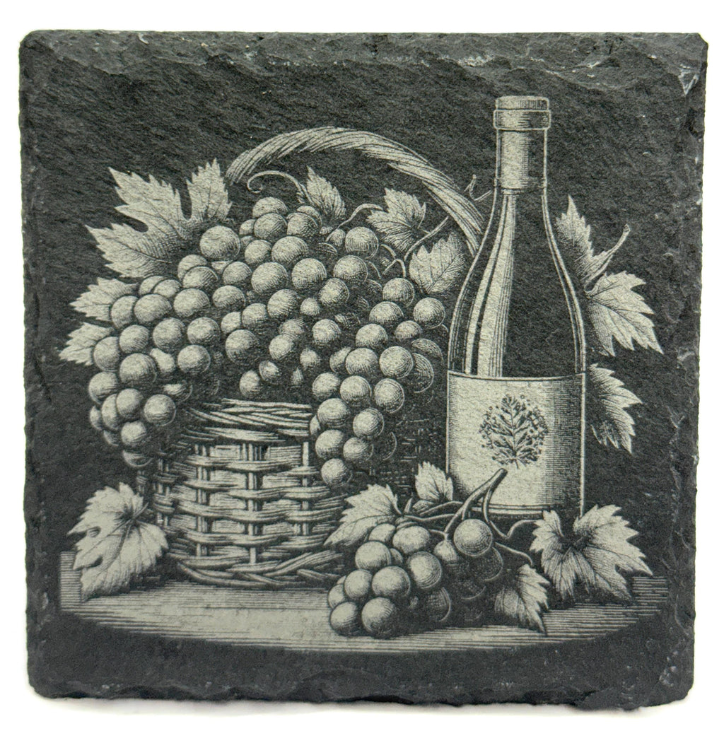 Grapes in Basket Slate Coaster – Harvest Table Decor