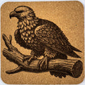 Detailed Eagle Line Art Cork Coaster – Rustic Nature Decor