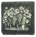 Vineyard Trellis Slate Coaster – Hanging Grapes Scene