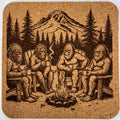Bigfoot and Campfire Friends – Pacific Northwest Cork Coaster