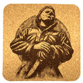 Masked Slasher Horror Movie Inspired Cork Drink Coaster – Gothic Scary Bar Decor