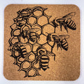 Busy Honey Bees Illustration – Nature Cork Coaster