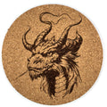 Eastern Smoke Dragon Round Cork Coaster – Mythical Dragon Art
