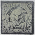 Patriotic Bald Eagle Artwork – Laser Engraved Slate Coaster