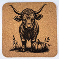 Highland Cow Calf Autumn Scene – Country Cork Coaster