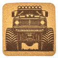 Old School Power – Classic Lifted Pickup Cork Coaster