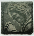Jesus in Prayer Slate Coaster – Quiet Faith Artwork