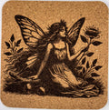 Peaceful Woodland Fairy Cork Coaster – Fantasy Art