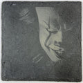 Sinister Half-Lit Clown Slate Coaster – Dark Horror Portrait
