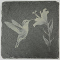 Hummingbird and Wildflower – Engraved Slate Coaster