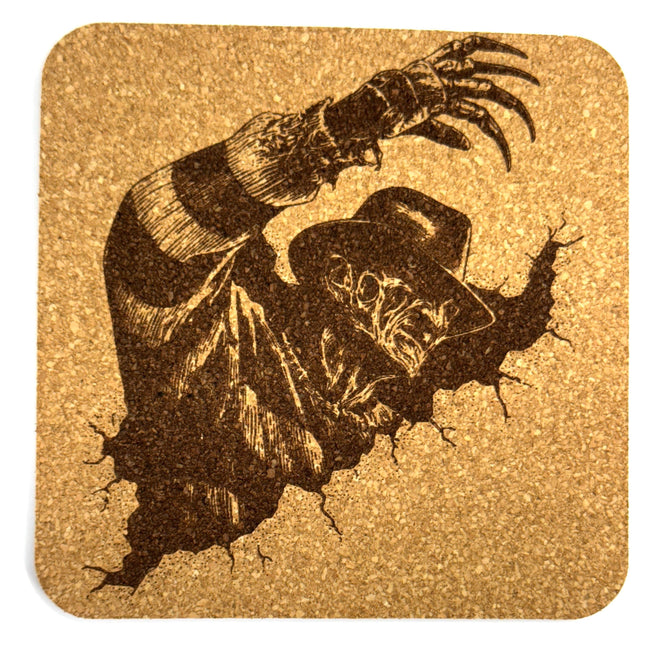 Razor Glove Slasher Nightmare Style Horror Cork Drink Coaster – Spooky Bar Decor
