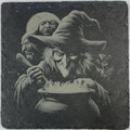 Wicked Witch Brewing a Potion – Laser Engraved Slate Coaster