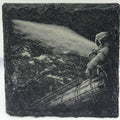 Astronaut Over Earth – Space View Slate Coaster