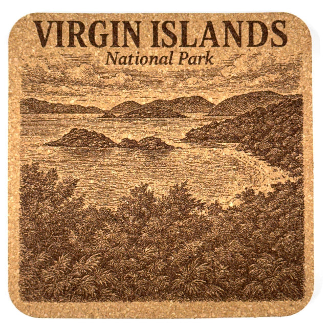 Virgin Islands National Park Cork Coaster – Tropical Island Landscape