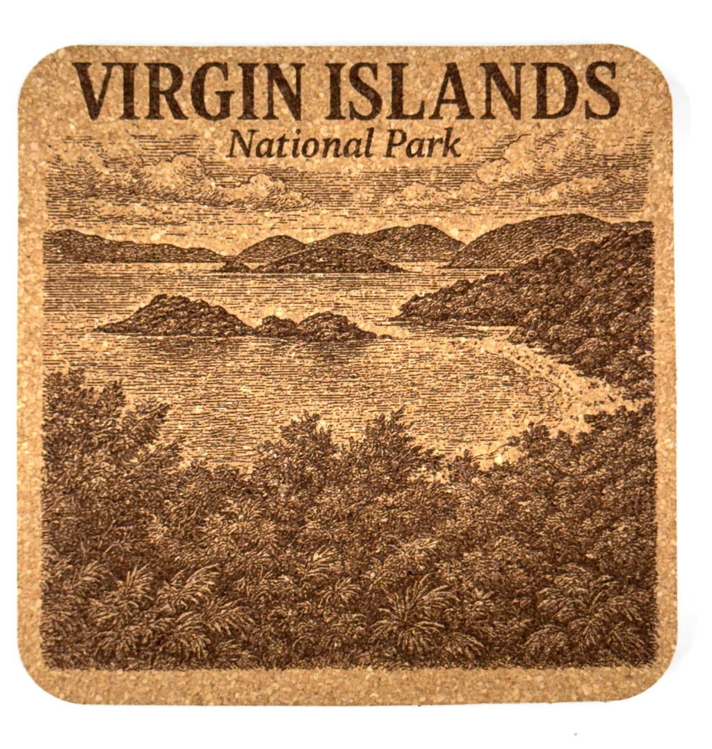 Virgin Islands National Park Cork Coaster – Tropical Island Landscape