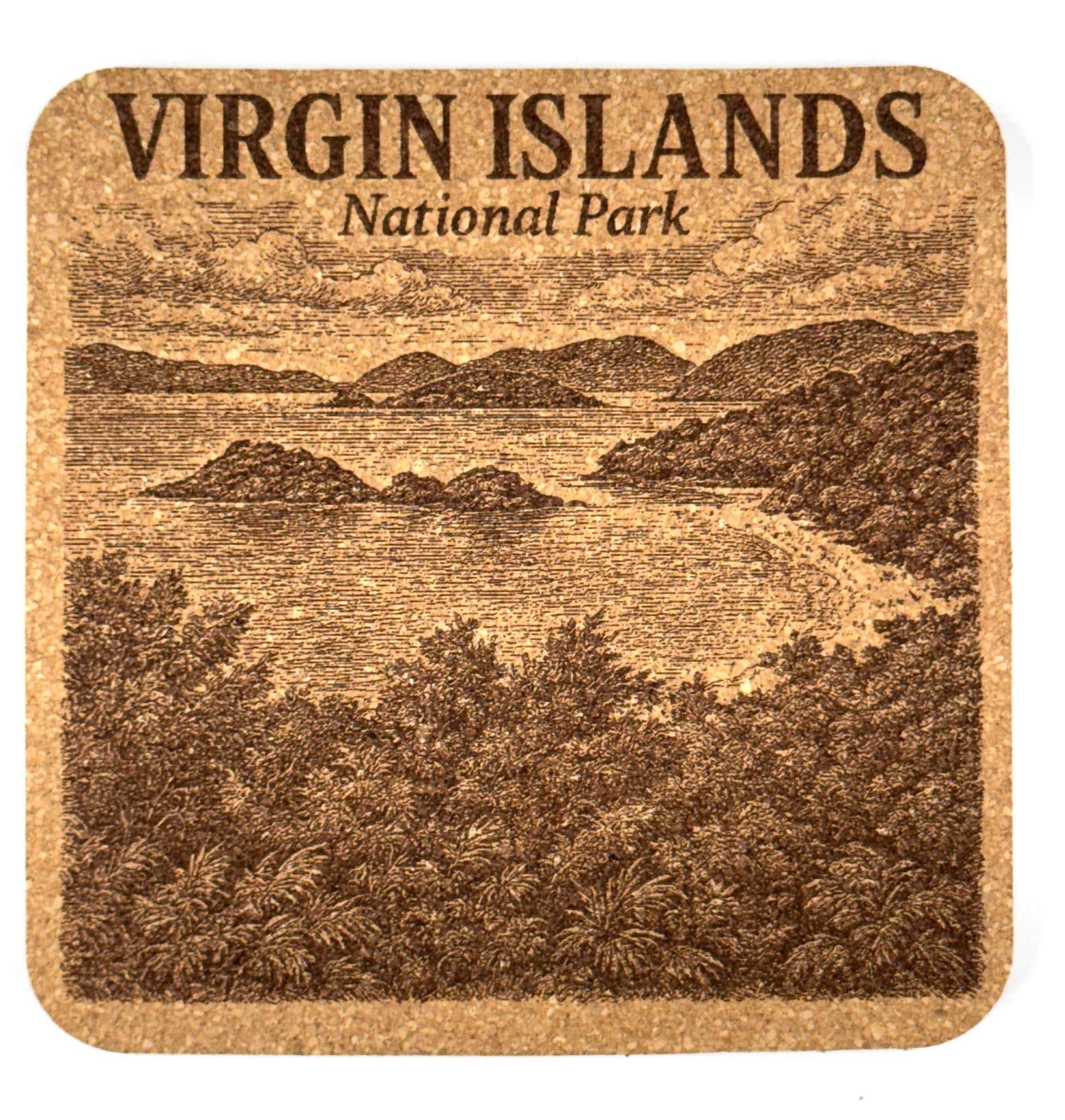 Virgin Islands National Park Cork Coaster – Tropical Island Landscape