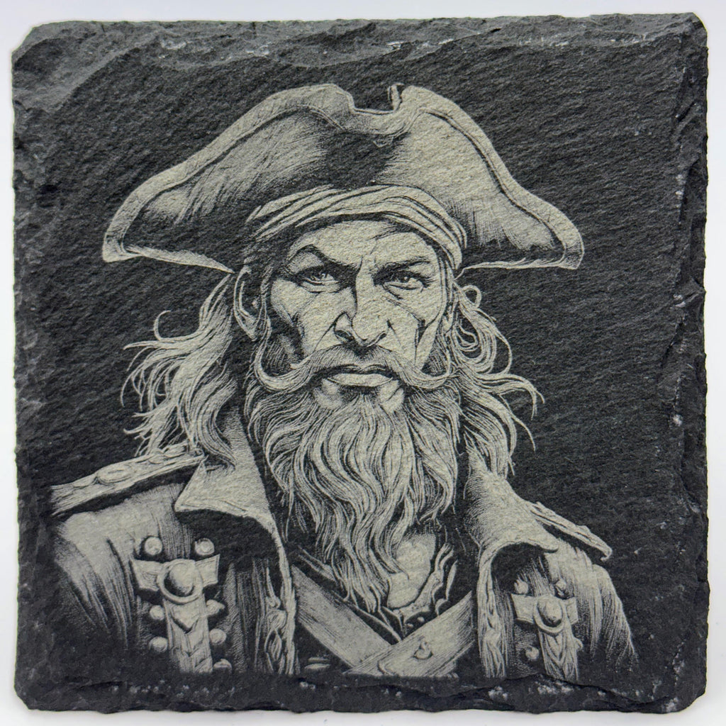 Classic Pirate Portrait – Slate Coaster