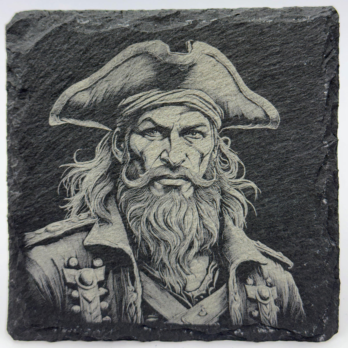 Classic Pirate Portrait – Slate Coaster