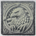 American Eagle with Flag Background – Engraved Slate Coaster